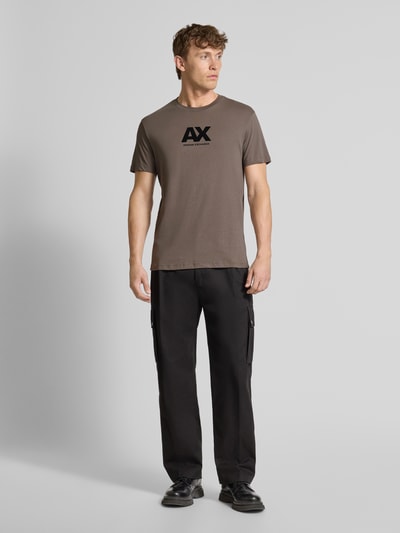 ARMANI EXCHANGE Regular Fit T-Shirt aus reiner Baumwolle mit Logo-Print Mittelgrau 1