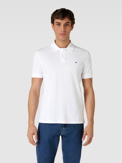 Christian Berg Men Koszulka polo o kroju slim fit w jednolitym kolorze Biały 4