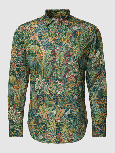 MC2 Saint Barth Hemd mit Floralem-Allover-Muster Modell 'SIKELIA' Oliv 2