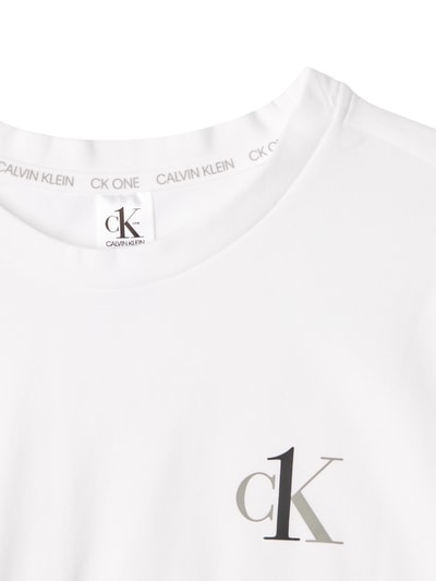 CK One Pyjama-Oberteil mit Logo-Print Modell 'Fury' Weiss 2