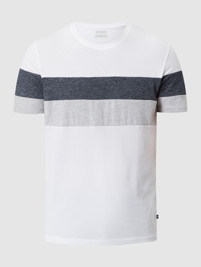 Tom Tailor T-Shirt mit Kontrasteinsatz Weiss 2