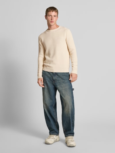 REVIEW Gebreide pullover met structuurmotief Ecru - 1