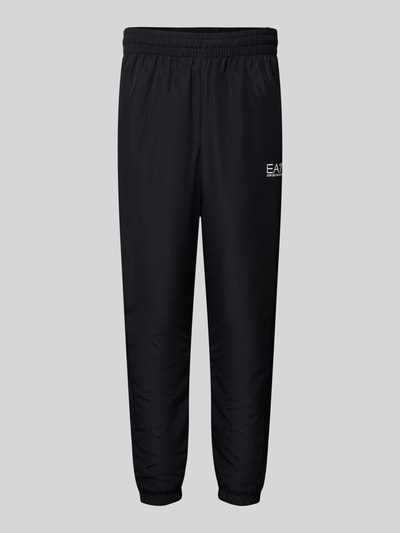 EA7 Emporio Armani Tapered fit trainingsbroek met labelprint Zwart - 2