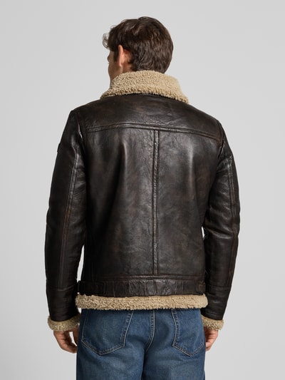 Gipsy Regular fit jack in leerlook, model 'Aiforce' Zwart - 5