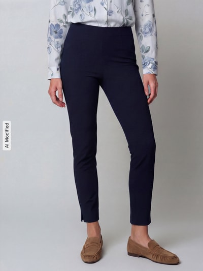SEDUCTIVE Regular fit smalle broek met wol model 'SABRINA' Marineblauw - 4