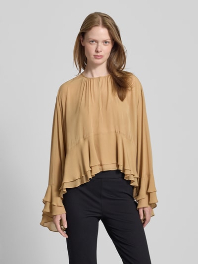 Marella Schluppenbluse aus reiner Viskose Modell 'PRISCA' Camel 4