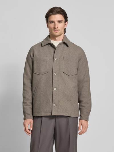 Samsøe Samsøe Regular Fit Hemdjacke mit Brusttaschen Modell 'PALLY' Beige 4