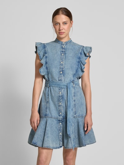 Lauren Ralph Lauren Sukienka jeansowa mini z falbanami Jeansowy niebieski 4