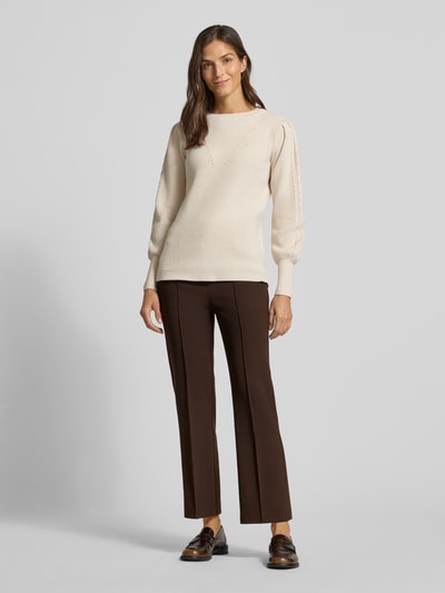 OPUS PANTS Straight Leg Stoffhose mit fixierten Bügelfalten Modell 'Luane' Dunkelbraun 1