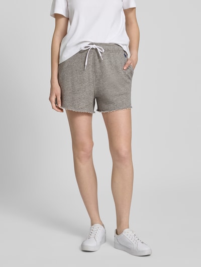 Polo Ralph Lauren Sweatshorts mit ausgefranstem Saum und Gesäßtasche Mittelgrau Melange 4