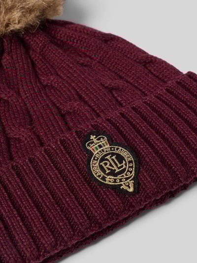 Lauren Ralph Lauren Strickmütze mit Bommel Bordeaux 2
