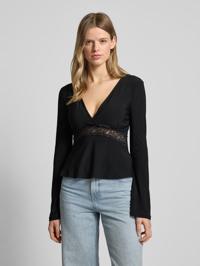 Gina Tricot Longsleeve mit Spitzenbesatz Black 4