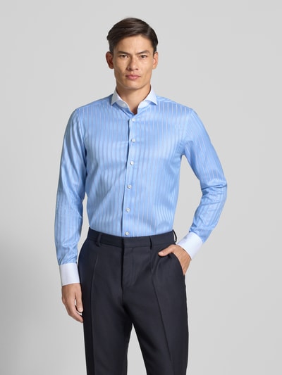 OLYMP SIGNATURE SLIM FIT Koszula biznesowa o kroju slim fit z kołnierzykiem typu cutaway model ‘Sano’ Błękitny 4