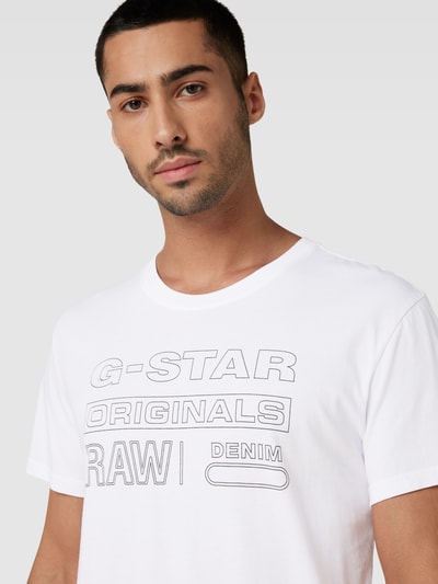 G-Star Raw T-shirt z nadrukiem z logo Biały 3