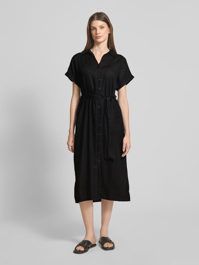 s.Oliver RED LABEL Relaxed Fit Hemdblusenkleid aus Leinen-Mix Black 4