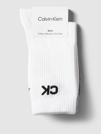 CK Calvin Klein Socken im 2er-Pack mit Label-Details Weiss 3