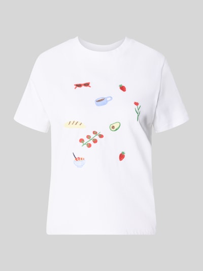 PIECES Regular Fit T-Shirt aus reiner Baumwolle Modell 'GAK' Weiss 2
