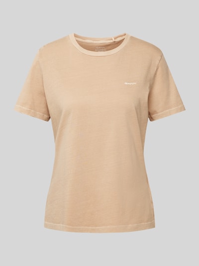 Gant T-Shirt mit Label-Stitching Sand 2