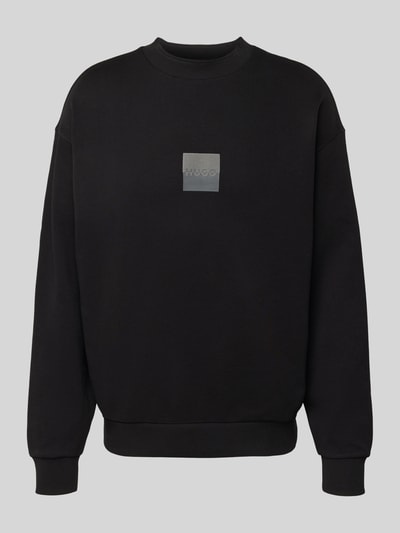 HUGO Sweatshirt met labelprint, model 'Split Hugo' Zwart - 2