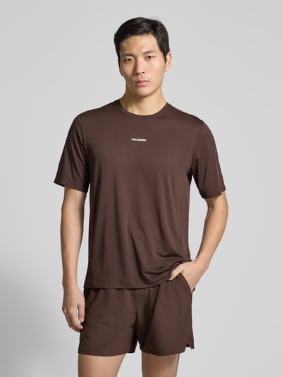 Salomon Funktionsshirt mit Logo und Rundhalsausschnitt Modell 'Kout' Dunkelbraun 4