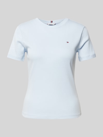 Tommy Hilfiger Slim fit T-shirt met labeldetail Lichtblauw - 2