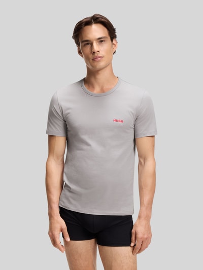 HUGO T-shirty o kroju regular fit z czystej bawełny w zestaw 3 szt. Średnioszary 2