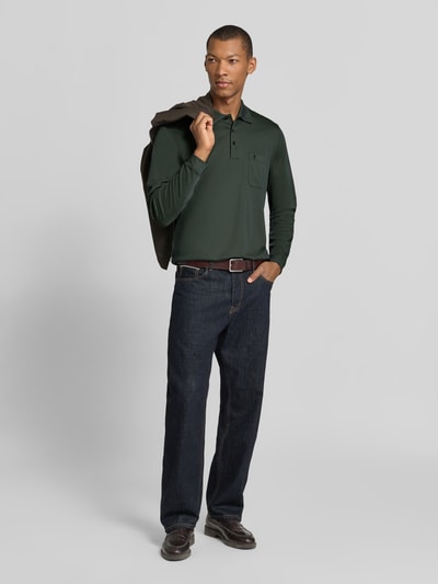 RAGMAN Regular fit poloshirt van katoenmix Groen - 1