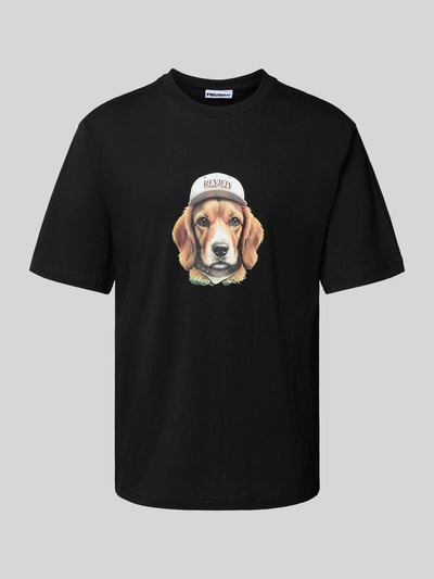 REVIEW T-Shirt mit Label-Print Black 2