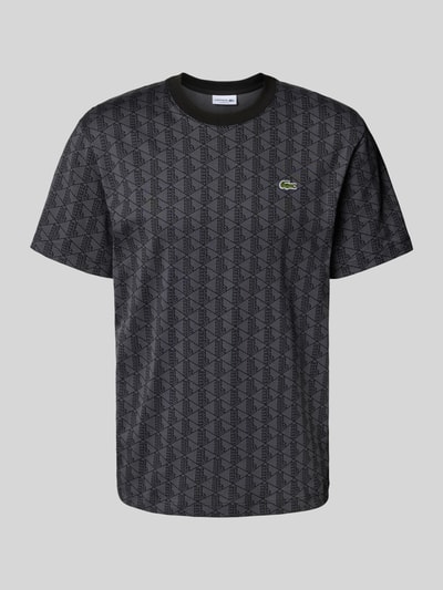 Lacoste T-shirt o kroju regular fit z czystej bawełny Czarny 2
