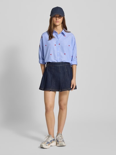 Only Regular fit overhemdblouse met motiefstitching, 'NEW LINA GRACE' Bleu - 1