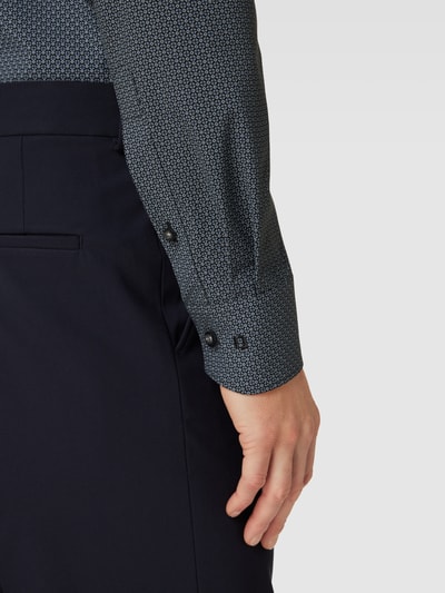 OLYMP Regular Fit Business-Hemd mit Allover-Muster Modell 'Modern Kent' Schwarz 3