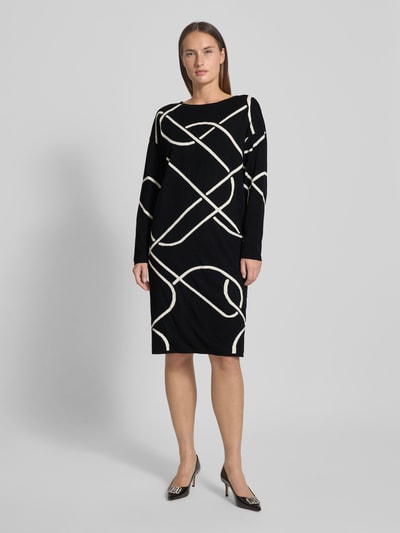 s.Oliver BLACK LABEL Knielanges Strickkleid aus Viskose-Mix Black 1