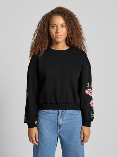 Only Regular fit sweatshirt van katoenmix, model 'BROOKLYN' Zwart - 4