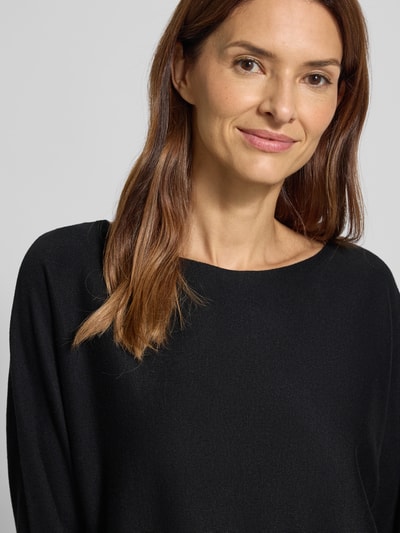 s.Oliver BLACK LABEL Sweter o kroju comfort fit z dzianiny z mieszanki wiskozy Czarny 3