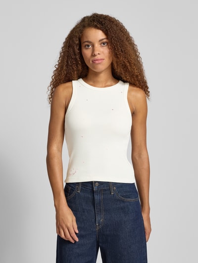 OH APRIL Tanktop in riblook, model 'Dany' Offwhite - 4