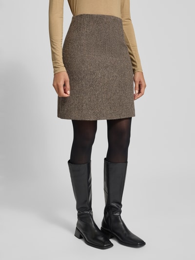 Weekend Max Mara Licht uitlopende midirok van zuivere scheerwol, model 'MARCHE' Donkerbruin - 4