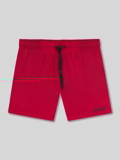 HUGO Zwembroek met labelprint, model 'HAITI' Rood - 1