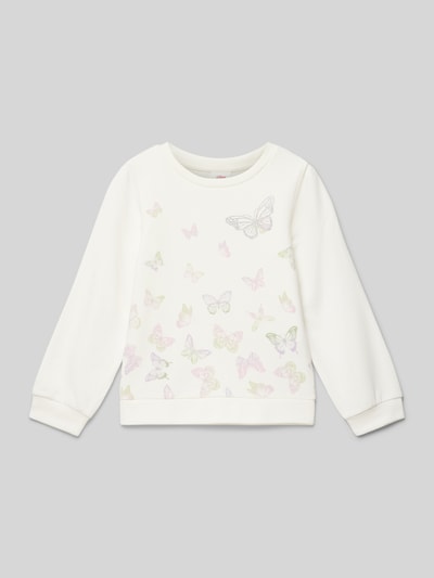 s.Oliver RED LABEL Comfort Fit Sweatshirt mit Schmetterling-Print Offwhite 1