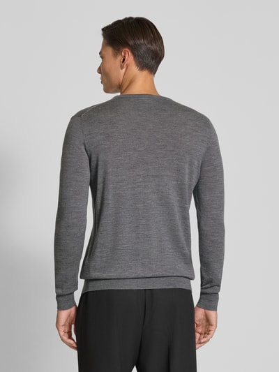 Profuomo Pullover aus Merinowolle mit Rundhalsausschnitt Hellgrau 5