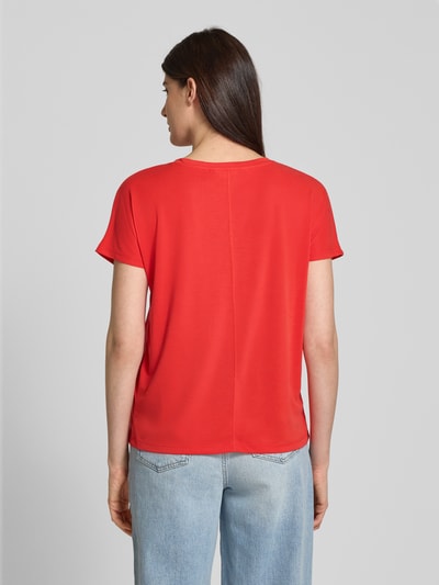 MSCH Copenhagen T-shirt z dekoltem w serek model ‘Fenya’ Czerwony 5