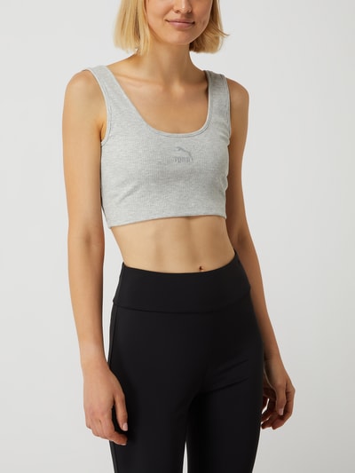 PUMA PERFORMANCE Crop Top mit Logo Hellgrau Melange 4