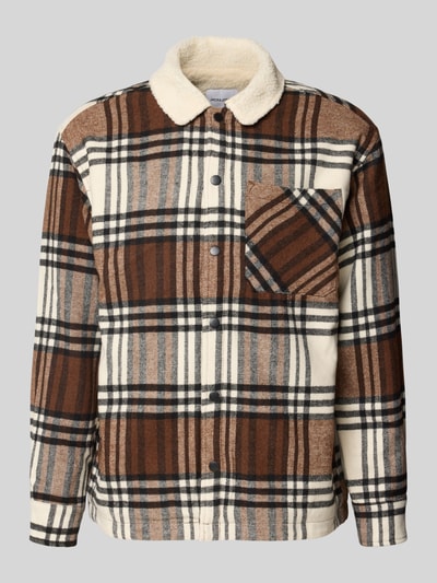 JACK & JONES Regular Fit Hemdjacke mit Teddyfell Modell 'ZAC' Mittelbraun 1