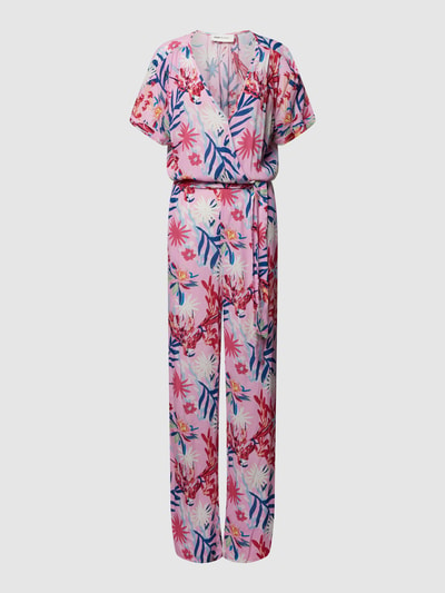 POM Amsterdam Jumpsuit met gebloemd all-over motief Felroze - 2