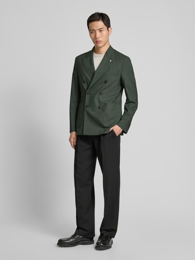Manuel Ritz Sakko aus Wolle-Elasthan-Mix mit Reverskragen Gruen 1