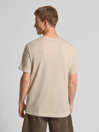 CHAMPION T-shirt z logo i okrągłym dekoltem Beżowy 5