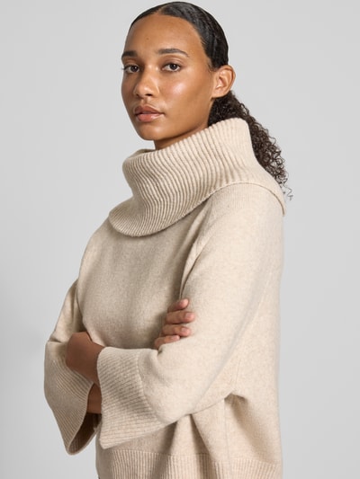 COMMA Rollkragenpullover mit Raglanärmeln Sand 3