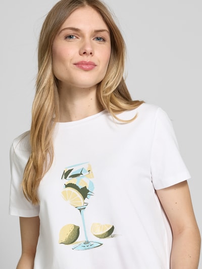 comma T-shirt z nadrukowanym motywem Złamany biały 3