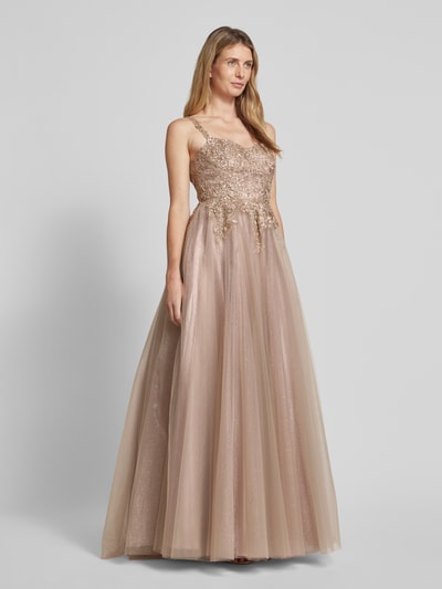 Unique Abendkleid mit Zierbesatz Rose 1