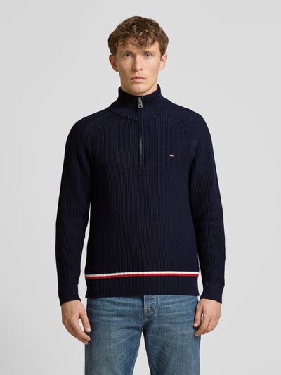 Tommy Hilfiger Strickpullover mit Label-Stitching Marine 4