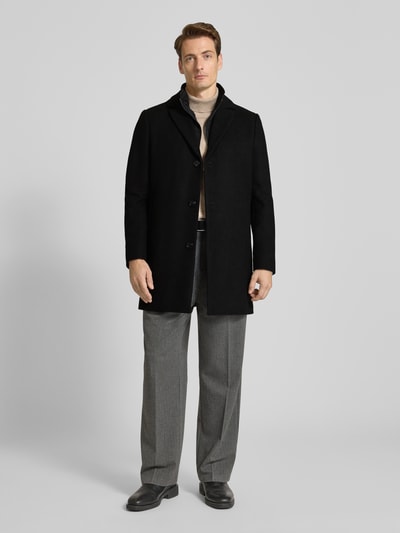 Matinique Lange jas in 2-in-1-look, model 'Matrace' Zwart - 1